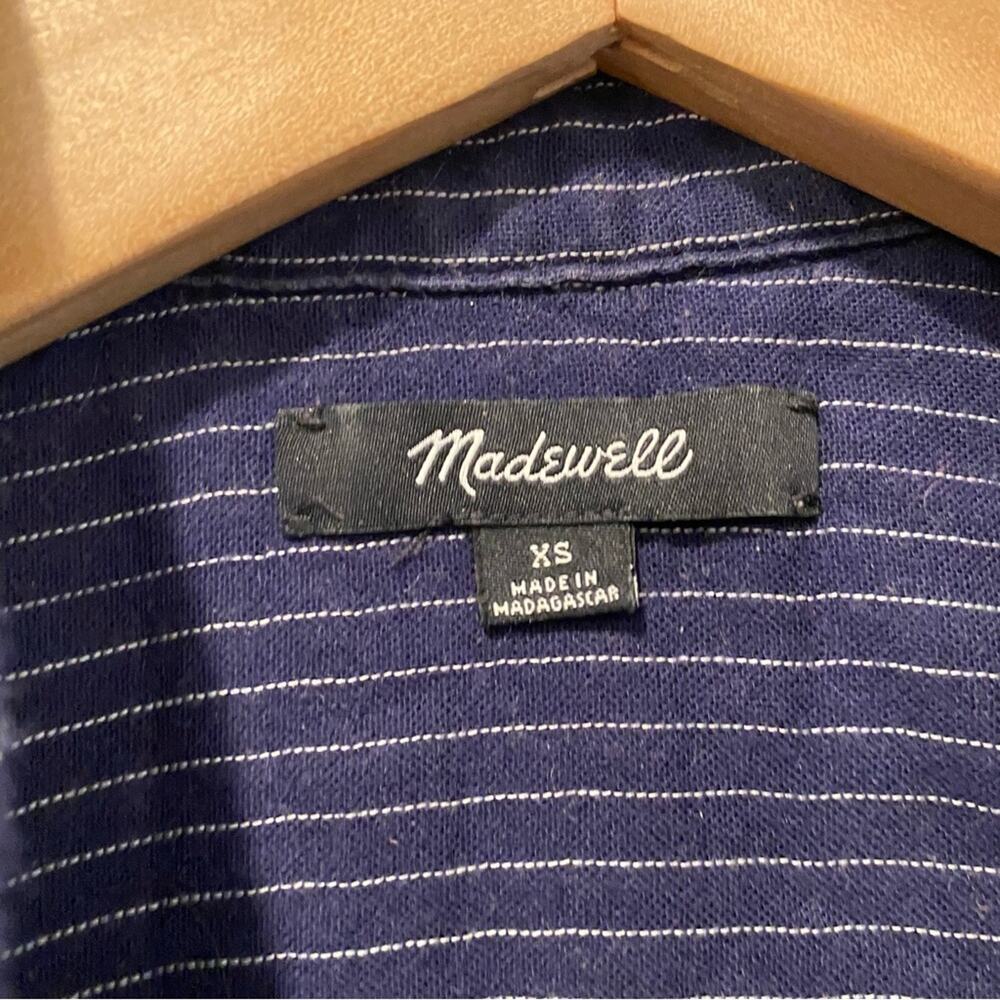 Madewell Women's Blue Striped Button Front Shirt sz XS - Picture 3 of 6